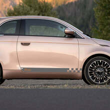 Schwellerverkleidung 500 Kariertes Seitenstreifen Aufklebergrafik Für Fiat 500 2