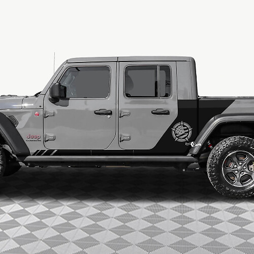 Militärstern US-Flagge Vinyl-Aufkleber passend für die hinteren Seitentüren des Jeep Gladiator 2
