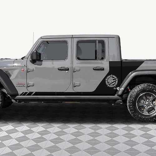 Military Star US-Flagge Rückseitiger Vinyl-Aufkleber 2 für Jeep Gladiator