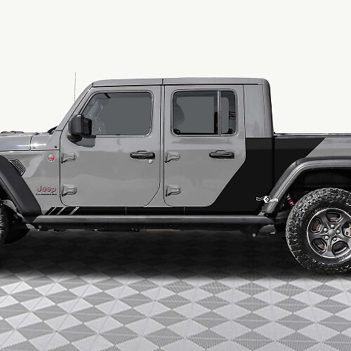 Verzierte Seitenstreifen Vinyl-Aufkleberset für Jeep Gladiator