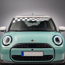 Windschutzscheibe karierte Flagge Streifen Vinyl Graphics Aufkleber für Mini Cooper S
 2