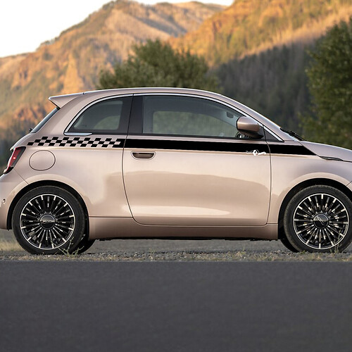 Rocker Panel Checked Stripe Decal Side Graphics Stripes für Fiat 500
