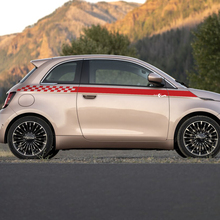 Rocker Panel Checked Stripe Decal Side Graphics Stripes für Fiat 500
 3