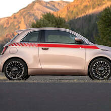 Rocker Panel Checked Stripe Decal Side Graphics Stripes für Fiat 500
 3