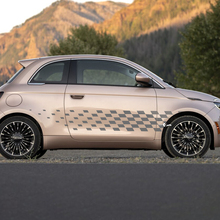 Rocker Panel Checked Stripe Decal Side Graphics Stripes für Fiat 500
 2