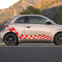 Türen karierte Flaggen -Aufkleber -Seitengrafikstreifen für Fiat 500 2
 3
