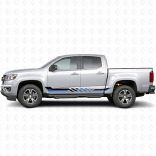 Schachbrett-Rennstreifen für Türen & Schweller für Chevrolet Colorado 2. Generation 2015-2022_3