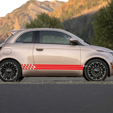Rocker Panel Checked Flagentüren Aufkleber -Seitengrafikstreifen für Fiat 500
 3