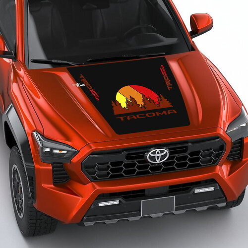 TRD Off Road Vintage Retro Heritage Stripes Wrap Hood Decal Aufkleber für Toyota Tacoma vierte Generation
 1