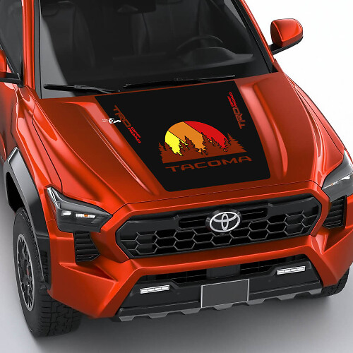 TRD Off Road Vintage Retro Heritage Streifen Wrap Motorhauben Aufkleber für den vierten Toyota Tacoma-Generation
