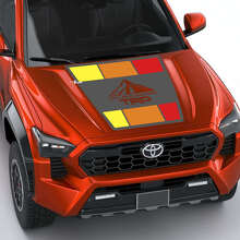 TRD Mountains Vintage Retro Streifen Motorhaubenaufkleber für Toyota Tacoma 4. Generation 2