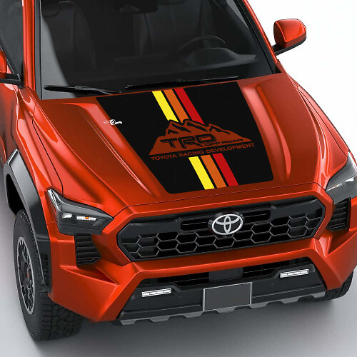 TRD Mountains Vintage Retro Heritage Stripes Hood Decal Aufkleber für Toyota Tacoma 4. Gen

