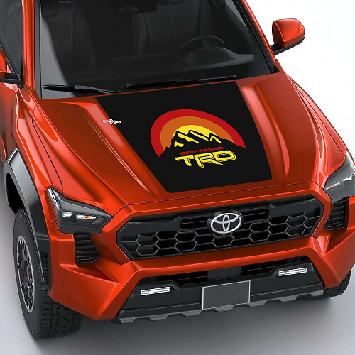 TRD Mountains Vintage Retro Streifen Motorhaubenaufkleber 3 für Toyota Tacoma 4. Generation