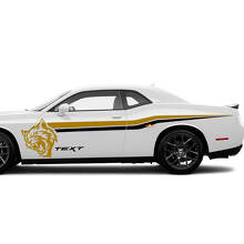 Wildcat-Stil Seitenstreifen Vinyl-Aufkleber Set für Dodge Challenger Charger_3