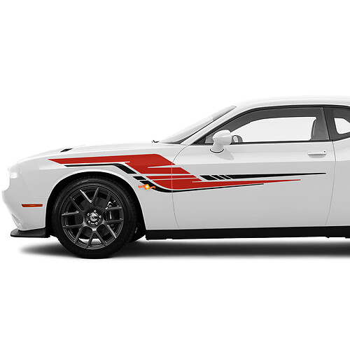 Zwei Farben Seitenstreifen Aufkleber für Dodge Challenger oder Ladegerät
