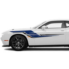 Zweifarbige Seitenstreifen Aufkleber für Dodge Challenger oder Charger
 3