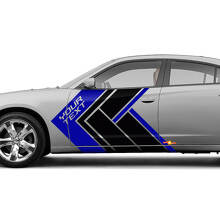 Individuelle Schriftzüge Geometrische Seitliche Streifen Vinyl-Aufkleber Set Für Dodge Charger_2