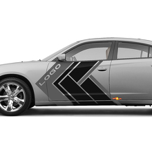 Benutzerdefiniertes Logo Geometrische Seitenstreifen Vinyl-Aufkleber-Set für Dodge Charger_3