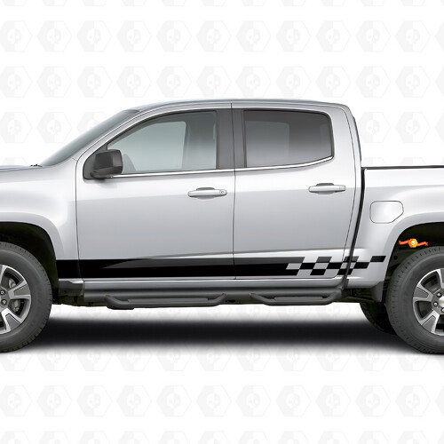 Schachbrettblitz Tür- und Seitenschweller-Aufkleber für Chevrolet Colorado 2. Generation 2015-2022