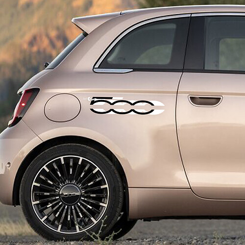 500 Aufkleber Seiten 2 Farben Grafiken für Fiat 500

