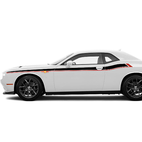 Zwei Farben Seitenstreifen Aufkleber für Dodge Challenger
