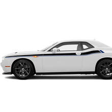 Zwei Farben Seitenstreifen Aufkleber für Dodge Challenger
 3
