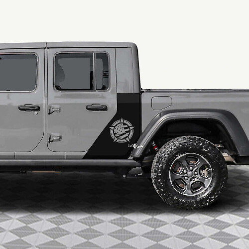 Military Star US-Flaggen-Aufkleber für Hecktüren, Vinyl-Aufkleber für Jeep Gladiator 1