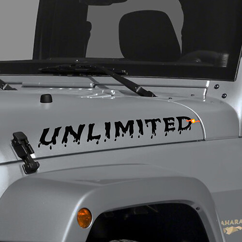 Individuelle Text-Hood-Seitenabziehbildung Rubicon Unlimited für Jeep Wrangler
 1