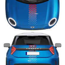 Hood und Heck karierte Verlaufsstreifen Mini Cooper Vinylgrafik Aufkleber für Mini Cooper S
 2