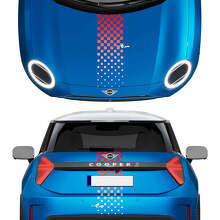 Hood und Heck karierte Verlaufsstreifen Mini Cooper Vinylgrafik Aufkleber für Mini Cooper S
 2