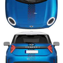 Hood und Heck karierte Verlaufsstreifen Mini Cooper Vinylgrafik Aufkleber für Mini Cooper S
 3