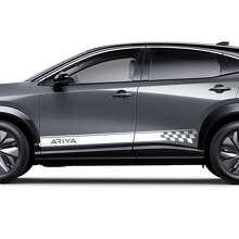 Flagge Karierte Seiten Rennlogo Akzentstreifen Grafiken Aufkleber Set für Nissan ARIYA 2