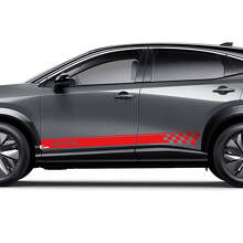 Seiten Schachbrett-Rennstreifen Grafik Aufkleber Set für Nissan ARIYA
 3