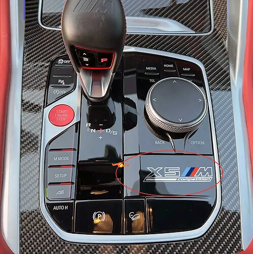 M Badge Vinyl Decal X5M oder X6M Competition Aufkleber für die zentrale Steuereinheit
