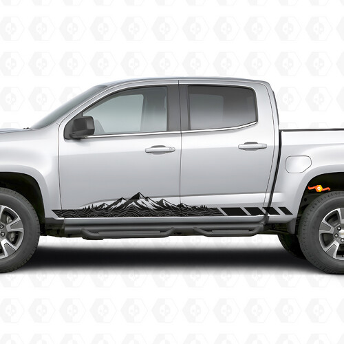 Mountain Topographic Tür- & Schweller-Vinylstreifen für Chevrolet Colorado 2. Gen 2015-2022