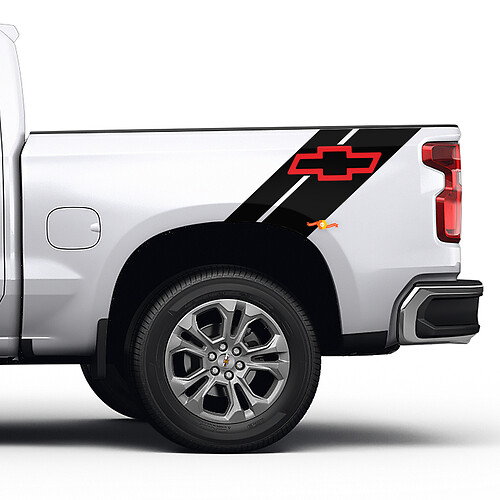 Seitenbettstreifen Offroad 4x4 Aufkleber in 2 Farben für Chevrolet Bett
