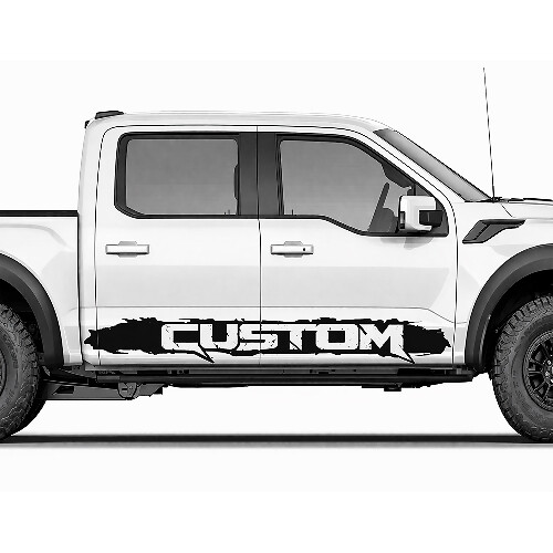 Individuelle Text-Seiten-Schwellerschürze Streifen Grafik Vinyl-Aufkleber für Ford F150 Raptor