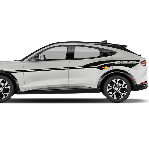 Paar MACH E Akzentstreifen Seitentür Aufkleber aus Vinyl für Ford Mustang MACH-E
 1