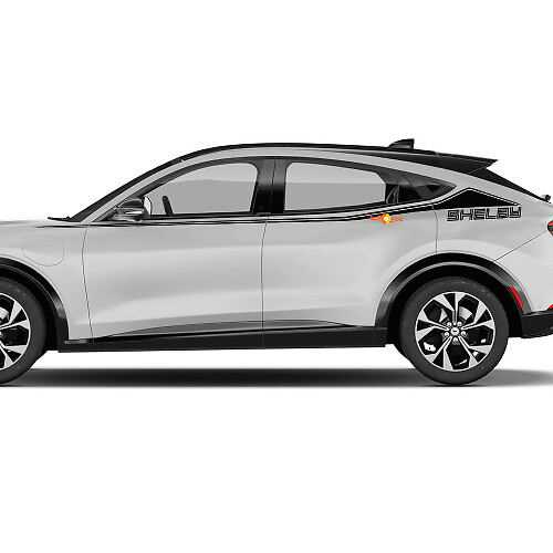 Paar Shelby Akzentstreifen Seitentür Aufkleber aus Vinyl für Ford Mustang MACH-E
