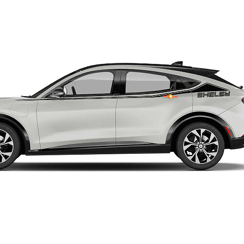 Paar Shelby Akzentstreifen Seitentür Aufkleber aus Vinyl für Ford Mustang MACH-E
