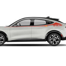 Paar Shelby Akzentstreifen Seitentür Aufkleber aus Vinyl für Ford Mustang MACH-E
 2