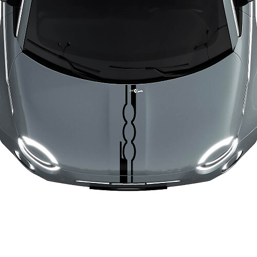 500 Motorhaubenstreifen Aufkleber Grafiken für Fiat 500
 1