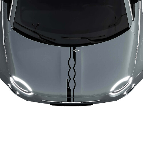 500 Motorhaubenstreifen Aufkleber Grafiken für Fiat 500
