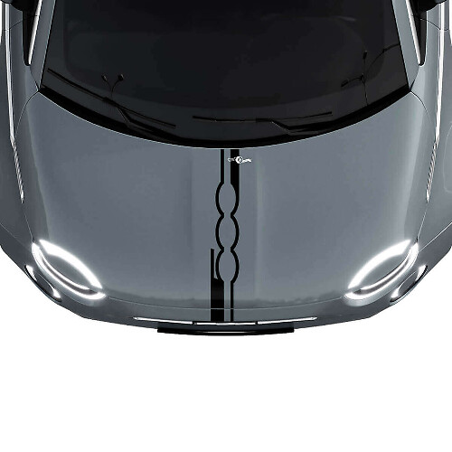 500 Motorhaubenstreifen Aufkleber Grafiken für Fiat 500
