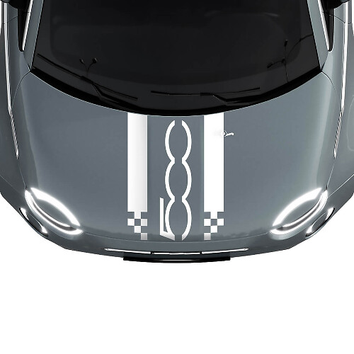 500 Motorhaube Dual Racing Checkered Stripe Decal Aufkleber Grafiken für Fiat 500
