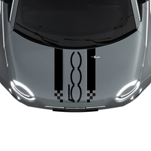 500 Motorhaube Dual Racing Checkered Stripe Decal Aufkleber Grafiken für Fiat 500
 2