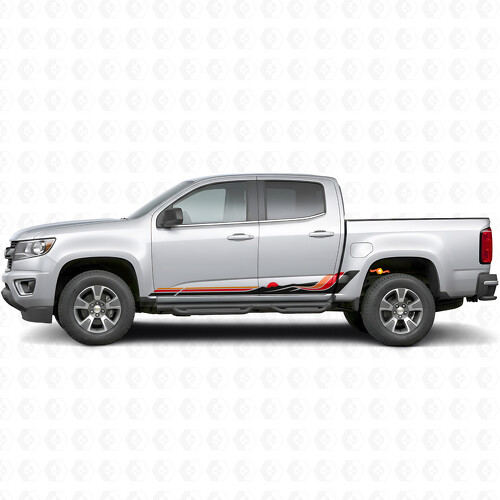 Retro Mountain Wave Tür- & Schweller-Vinylstreifen für Chevrolet Colorado 2. Generation 2015-2022