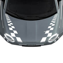 500 Doppelkarierte Motorhaubenstreifen Aufkleber Grafiken für Fiat 500
 2