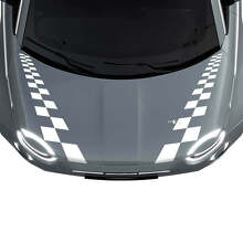 500 Doppelkarierte Motorhaubenstreifen Aufkleber Grafiken für Fiat 500
 2