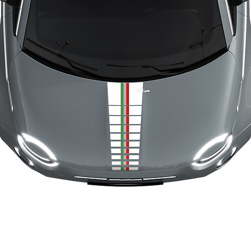 Tri Streifen Flaggen Motorhaubenstreifen Aufkleber Grafiken für Fiat 500
